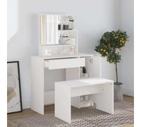 Ensemble de Coiffeuse avec tiroir 2 pc Bois d'ingénierie Vanité chambre vidaXL v