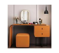 Ensemble de coiffeuse de luxe moderne avec miroir et tabouret - Table de maquillage élégante pour chambre de fille - Coiffeuse de 80 cm avec miroir - Idéal pour la maison de beauté