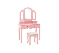 vidaXL Ensemble de coiffeuse et tabouret Rose 100x40x146 cm Paulownia