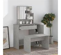 vidaXL Ensemble de coiffeuse Gris béton 86,5 x 35 x 136 cm