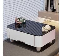 Ensemble de coiffeuse moderne avec tiroir, dessus en verre, compact pour dortoir et balcon, design robuste (blanc, 50 x 40 x 27 cm)