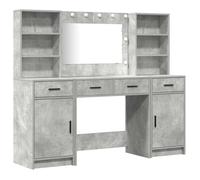 Ensemble de coiffeuse moderne - vidaXL - Gris béton - 78.5x41x135 cm - Bois d'ingénierie - Éclairage LED intégré