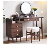 Ensemble de coiffeuse pour filles avec miroir, tabouret et lumières, 3 couleurs d'éclairage, ensemble de coiffeuse réglable avec grands tiroirs et étagères pour chambre à coucher, pour filles et femme