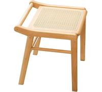 Ensemble de coiffeuse vintage en bois massif - Bureau de maquillage avec miroir, 2 tiroirs et tabouret - Design durable et robuste