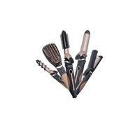 Ensemble de coiffure 5 en 1 - brosse à lisser plaques ondulantes 3d, sertissage - pince à friser - camry cr 2024