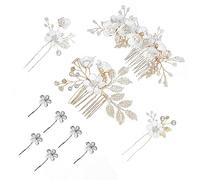 Ensemble de coiffure de mariée blanche 4 pièces 6 pièces épingles à cheveux blanches accessoires de mariage épingles à cheveux de mariée peignes épingles à cheveux floraux bijoux