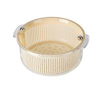 Ensemble de collantes de cuisine, panier de vidange à double couche Panier de lavage des légumes de fruits BPA Fruits en plastique et panier de lavage de légumes pour pâtes Salad (Blanco crema)
