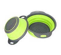 Ensemble de collantes pliables, 2pcs Round Casks pliables pour le panier de vidange de drain d'évier de cuisine avec des poignées pour les fruits de légumes