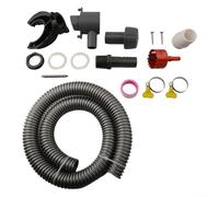 Ensemble de collecteur d'eau de pluie en PVC gris pour surfaces de toit 85-90 m² avec fonction trop-plein et couronne de perçage pour tuyaux de descente de 70 à 110 mm avec joint et tuyau flexible de
