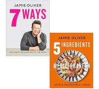 Ensemble de collection de 2 livres Jamie Oliver (7 idées faciles pour vos ingrédients préférés et 5 ingrédients méditerranéens)