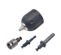 Ensemble de collet Chuck de forage, 1 adaptateur de mandrin de perceuse sans clé précis de 0,8 à 10 mm, tige 3/8, filetage 24 UNF, adaptateur à changement rapide, tige 1/4 hexagonale