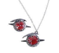Ensemble de collier avec pendentif en forme de corbeau et broche inspiré du personnage de l'anime pour les amateurs de mode et de cosplay
