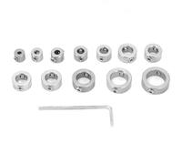 Ensemble de collier d'arrêt de profondeur de foret en acier inoxydable Kit de bague limite 3-16mm Accessoires de forets en acier à haute teneur en carbone