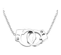 Ensemble de collier de menottes en acier titane simple et à la mode, bracelet de couple en acier inoxydable cadeau pour les femmes