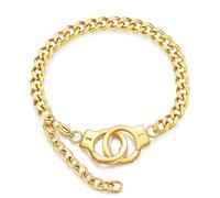 Ensemble de collier de menottes en acier titane simple et à la mode, bracelet de couple en acier inoxydable cadeau pour les femmes