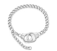 Ensemble de collier de menottes en acier titane simple et à la mode, bracelet de couple en acier inoxydable cadeau pour les femmes