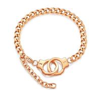 Ensemble de collier de menottes en acier titane simple et à la mode, bracelet de couple en acier inoxydable cadeau pour les femmes