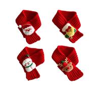 Ensemble de Collier écharpe tricoté pour Animaux de, Red M | Cravate de Noël pour chats, photo pour rassemblement de petits animaux de compagnie, quatre pièces
