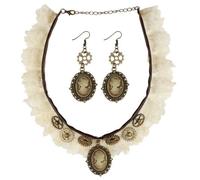 Ensemble De Collier En Dentelle Et Boucles D'oreilles Steampunk -Widmann