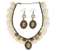 Ensemble De Collier En Dentelle Et Boucles D'oreilles Steampunk -Widmann