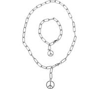 Ensemble de collier et bracelet Urban Classics Y Chain Peace Pendant Argenté TU