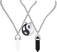 Ensemble de colliers à pendentifs magnétiques assortis pour 2, deux âmes, une pierre à souhait, champignon, dinosaure, Weirdo 1 et Weirdo 2, cadeaux d'amitié pour couple pour femme et fille, bijoux