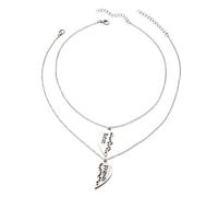 Ensemble de colliers assortis avec pendentif en forme de cœur pour 2 colliers Best Friends Forever BFF, bijoux d'amitié en argent pour sœurs et adolescentes