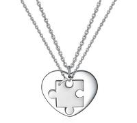 Ensemble de colliers avec pendentif puzzle en forme de cœur en acier inoxydable pour 2 amies et couples, bijoux assortis pour amis et famille