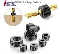 Ensemble de colliers de butée de perceuse. Jeu de bagues de butée de foret, de limiteur de tige, de verrouillage métrique. Kit de positionneurs de profondeur réglables, de guides de trou pour le trava