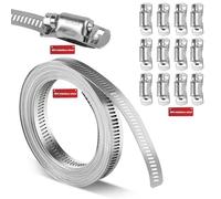 Ensemble de Colliers de Serrage en Acier Inoxydable 304 Ajustables, Serre-joints pour Tuyaux d'Eau, Gaz, Automobile et Sous Vide, Ensemble de 12 Pinces à Vis