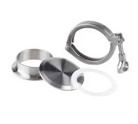 Ensemble de colliers de serrage sanitaires de 1,5" à 2" avec embout SS304 et joint en silicone for les industries de la bière, des produits laitiers et pharmaceutiques(19mmx25.4)