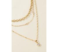 Ensemble de colliers dorés chaînes délicates Verge d'or F