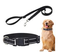 Ensemble de colliers et laisses pour chien - Bandes réfléchissantes - Guide de harnais à dégagement rapide - Respirant - Fournitures d'entraînement en plein air pour animaux de compagnie