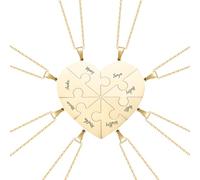 Ensemble de colliers personnalisés avec puzzle en forme de cœur, collier avec nom personnalisé 2/3/4/5/6/7/8 pièces Bijoux pour meilleurs amis et famille Cadeau personnalisé pour femmes et hommes
