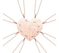 Ensemble de colliers personnalisés avec puzzle en forme de cœur, collier avec nom personnalisé 2/3/4/5/6/7/8 pièces Bijoux pour meilleurs amis et famille Cadeau personnalisé pour femmes et hommes