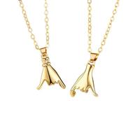 Ensemble de Colliers pour Couple Pinky Swear, Collier de Couple au Design Créatif pour la Saint-Valentin, d'amitié pour Femme et Mari, Pendentif en Alliage et Chaîne Entièrement en Cuivre