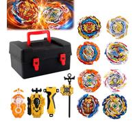 Ensemble de combat, toupie avec 8 toupies avec boîte de rangement | Jeu de gyroscope Metal Fusion pour jeu compétitif