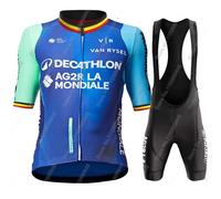 Ensemble de combinaison de cyclisme AG2Rful Pro Team belgique, vêtements d'été à manches courtes pour hommes, chemise de vélo de route, Short à bretelles, Maillot vtt Short 15