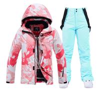 Ensemble De Combinaison De Ski Imperméable Pour Femmes Costumes D'extérieur Vestes De Glace D'hiver Pantalons À Bretelles Picture Jacket Pant17 XXL