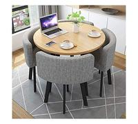 Ensemble de combinaison de table de café ronde et de chaise Meubles de cuisine modernes Salon Loisirs Affichage 80 cm Petite table ronde (couleur : vert) (gris clair)