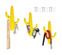 Ensemble de comfify de 3 crochets en fonte cactus a double mur a double mur / cintres - crochets muraux decoratifs pour sacs serviettes et plus -