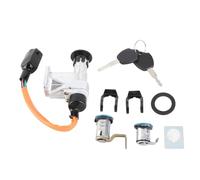 Ensemble de commutateur d’allumage en acier inoxydable pour scooter électrique chinois GY6 50-150 4 temps, kit de remplacement de la serrure de clé d’allumage de moto avec com