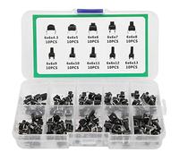 Ensemble de commutateurs à bouton-poussoir tactiles avec 10 types pour contrôle électronique - 100 pièces au total - Compatible avec les équipements audio TV, ordinateur,