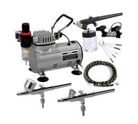 Ensemble de compresseur d'air professionnel AC-18 Pistolet pulvérisateur électrique pulvérisation peinture for loisirs Pulvérisateur for nail art avec tuyau tressé Pour les débutants