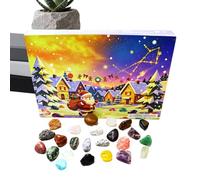 Ensemble de compte à rebours naturel 2026 Crystal 24 jours | Spécimens minéraux avec informations éducatives pour des surprises quotidiennes de vacances. Excellent pour les jeunes