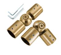 Ensemble de connecteurs de tringle de rideau pour fenêtre en coin, 2 pièces, réglables, pour rideaux de baie et stores avec connecteur de tringle de 1,6 cm en métal doré