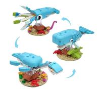Ensemble de construction 3 en 1 océan et dinosaure, compatible avec les accessoires Lego 630, brachiosaure, cachalot et calmar, construire 3 animaux en 1, cadeau d'anniversaire, 138 pièces