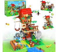 Ensemble De Construction Cabane Dans Les Arbres, 760 Pièces Kit De Construction, Amitié Maison Forestière Avec 6 Personnages Et 6 Animaux, Friends Fille Cabane D'Arbre Pour Enfants Dès 8 Ans