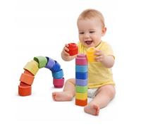 Clementoni Jeu de petite enfance Soft Clemmy – Magic Rainbow, 9 briques douces, 6+ mois