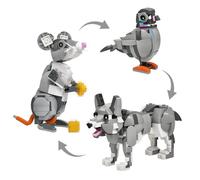 Ensemble de construction d'animaux 3 en 1, compatible avec les accessoires Lego 630, pigeon, loup et souris, construire 3 animaux en 1, cadeau d'anniversaire, 328 pièces